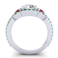 Three Stone Halo Sodarya Ring