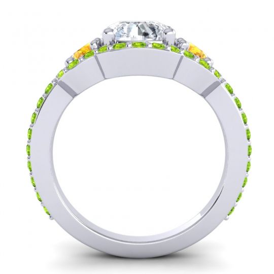 Three Stone Halo Sodarya Ring