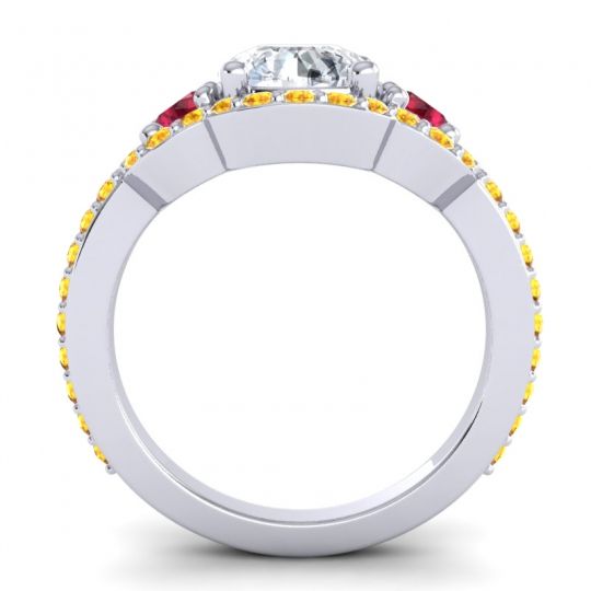 Three Stone Halo Sodarya Ring