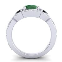Three Stone Halo Sodarya Ring