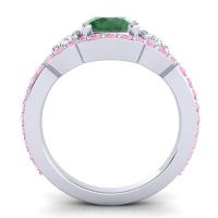 Three Stone Halo Sodarya Ring