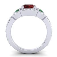 Three Stone Halo Sodarya Ring