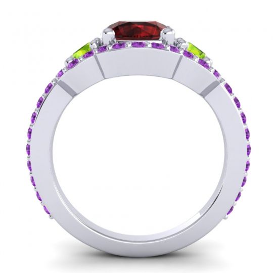 Three Stone Halo Sodarya Ring