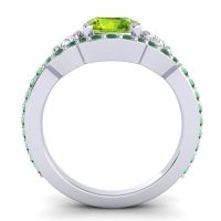 Three Stone Halo Sodarya Ring