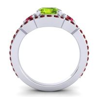 Three Stone Halo Sodarya Ring