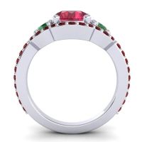 Three Stone Halo Sodarya Ring