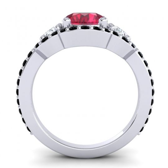 Three Stone Halo Sodarya Ring