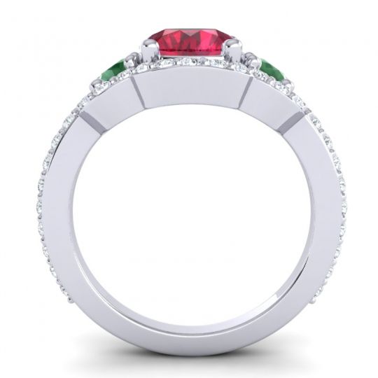 Three Stone Halo Sodarya Ring
