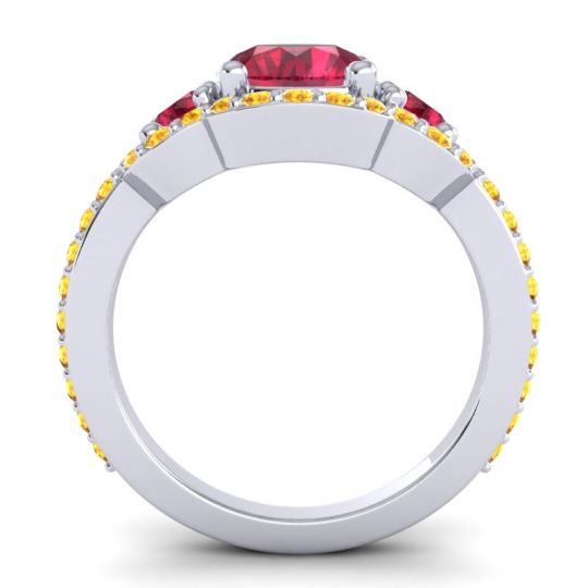 Three Stone Halo Sodarya Ring