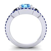 Three Stone Halo Sodarya Ring