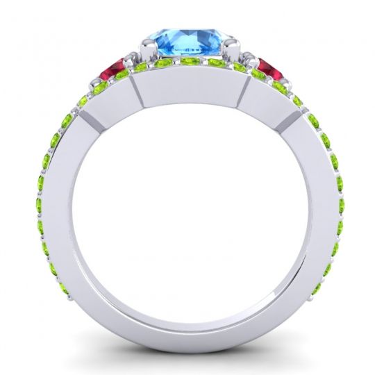 Three Stone Halo Sodarya Ring