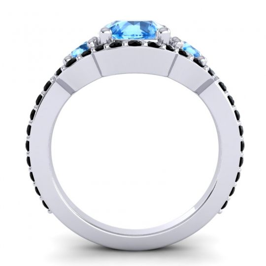 Three Stone Halo Sodarya Ring