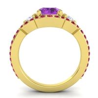 Three Stone Halo Sodarya Ring