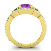 Three Stone Halo Sodarya Ring