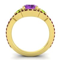 Three Stone Halo Sodarya Ring