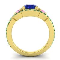 Three Stone Halo Sodarya Ring