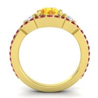 Three Stone Halo Sodarya Ring