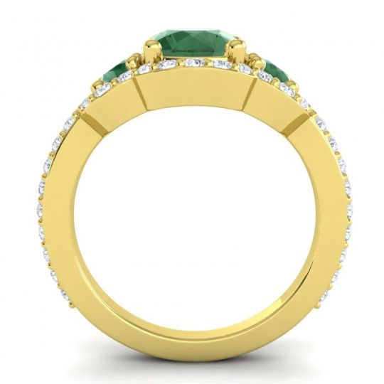 Three Stone Halo Sodarya Ring