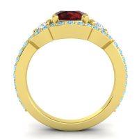 Three Stone Halo Sodarya Ring