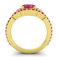 Three Stone Halo Sodarya Ring