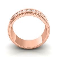 Men's Center Channel Set Milgrain 8mm Band