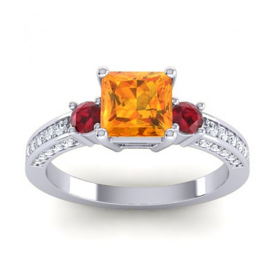 Art Deco Three Stone Stambha Ring