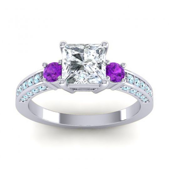 Art Deco Three Stone Stambha Ring