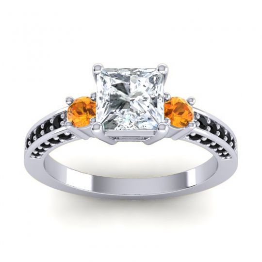 Art Deco Three Stone Stambha Ring