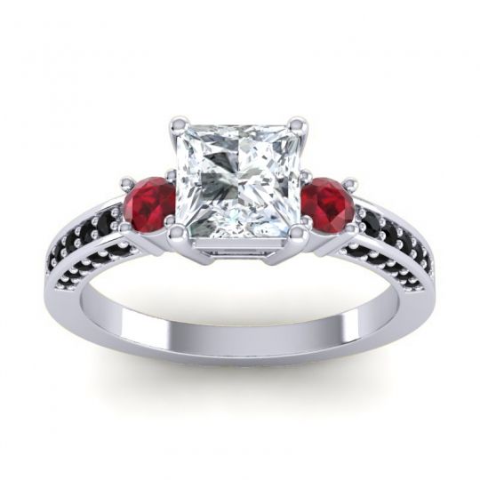 Art Deco Three Stone Stambha Ring