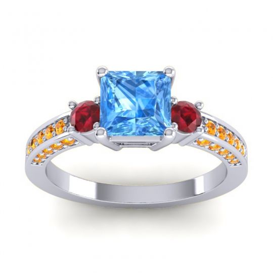 Art Deco Three Stone Stambha Ring