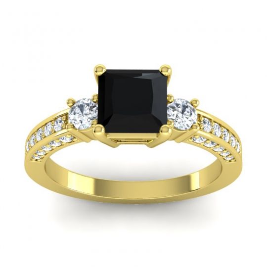 Art Deco Three Stone Stambha Ring