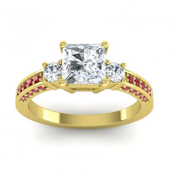 Art Deco Three Stone Stambha Ring