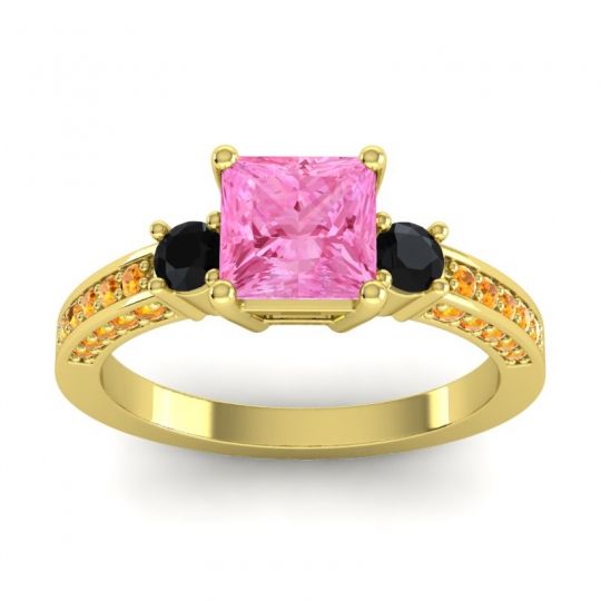 Art Deco Three Stone Stambha Ring