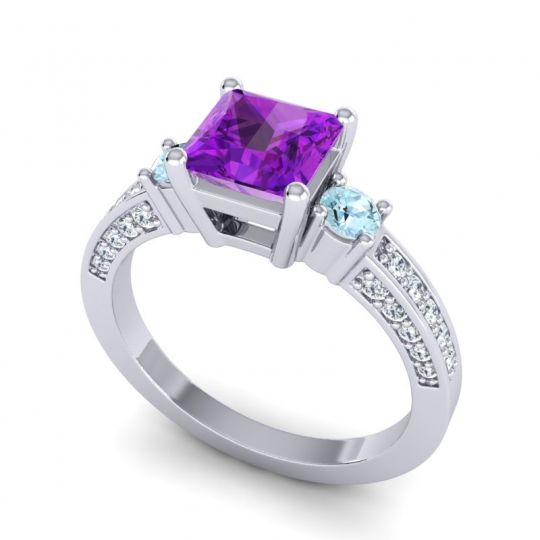 Art Deco Three Stone Stambha Ring