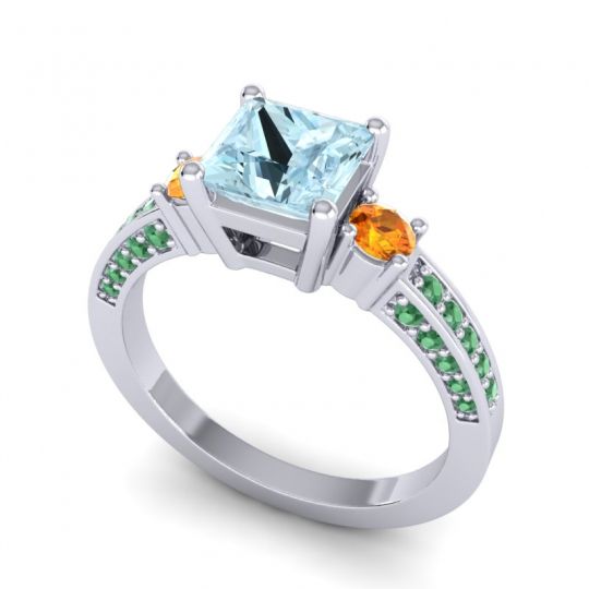 Art Deco Three Stone Stambha Ring