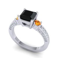 Art Deco Three Stone Stambha Ring