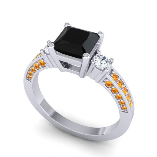 Art Deco Three Stone Stambha Ring