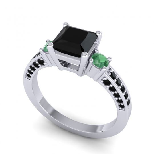 Art Deco Three Stone Stambha Ring