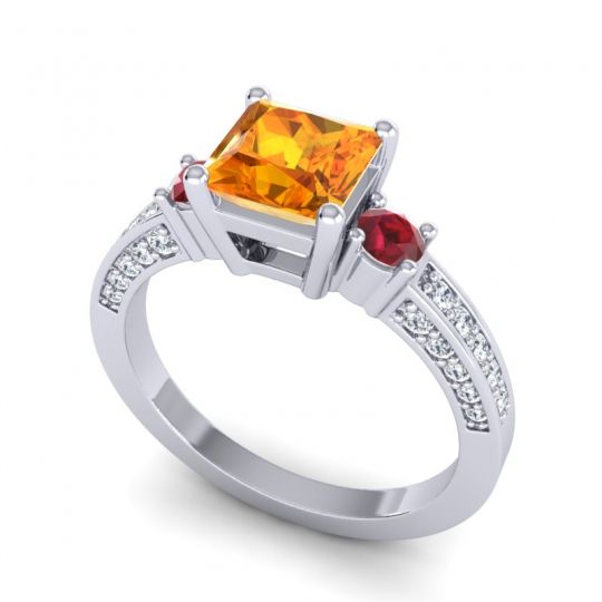 Art Deco Three Stone Stambha Ring