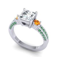 Art Deco Three Stone Stambha Ring