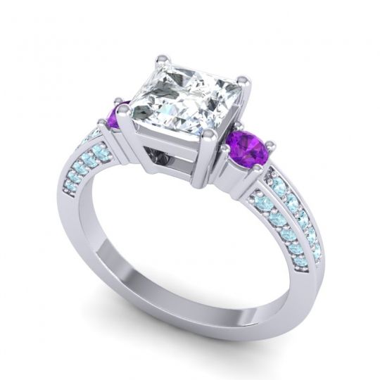 Art Deco Three Stone Stambha Ring