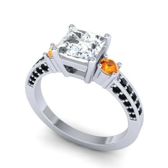 Art Deco Three Stone Stambha Ring