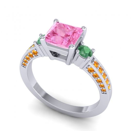 Art Deco Three Stone Stambha Ring