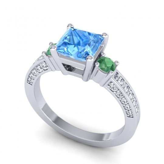 Art Deco Three Stone Stambha Ring