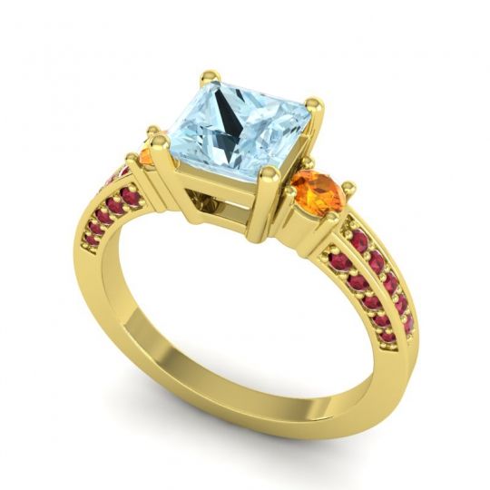 Art Deco Three Stone Stambha Ring