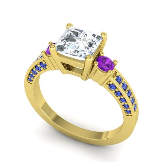 Art Deco Three Stone Stambha Ring