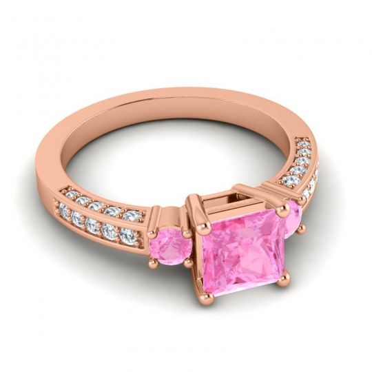 Art Deco Three Stone Stambha Ring