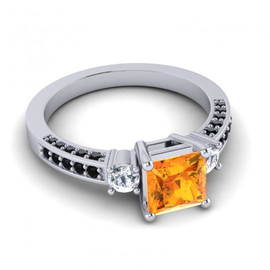 Art Deco Three Stone Stambha Ring