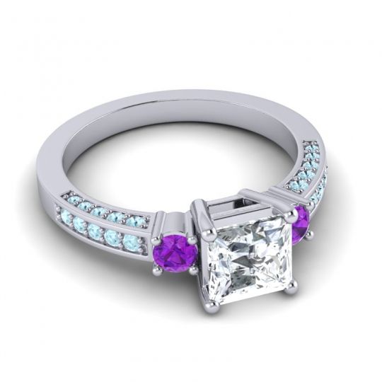 Art Deco Three Stone Stambha Ring