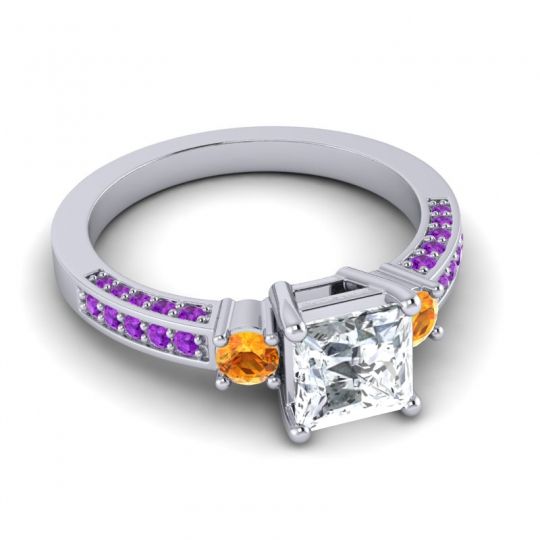 Art Deco Three Stone Stambha Ring